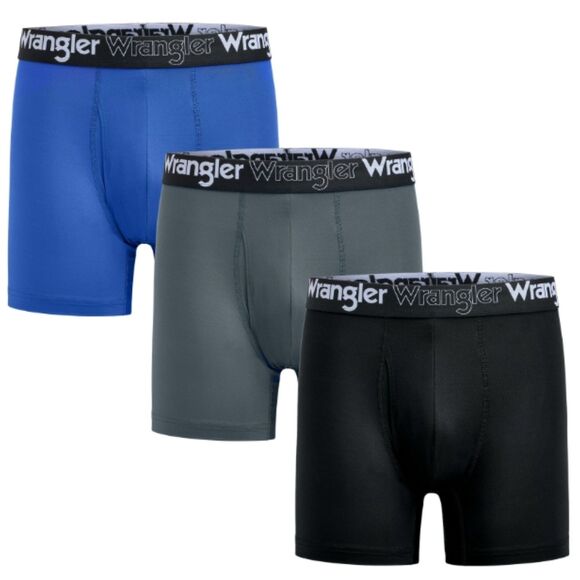 Wrangler Men’s Lightweight Performance Stretch Boxer Briefs 3-Pack Small - Picture 3 of 3